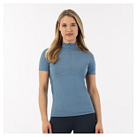 BR Half-Zip Shortsleeve Shirt Estelle Dames Captain's Blue