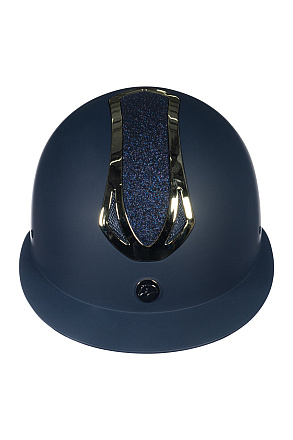 HKM Sports Rijhelm Illusion Donkerblauw/Goud