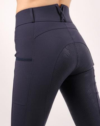 Rebel Rijbroek Highwaist Full Grip Navy