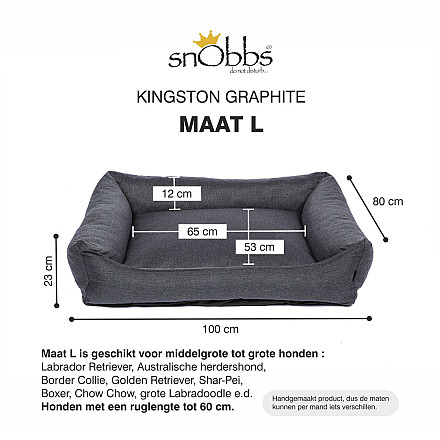 snObbs Orthopedische Hondenmand Kingston Graphite