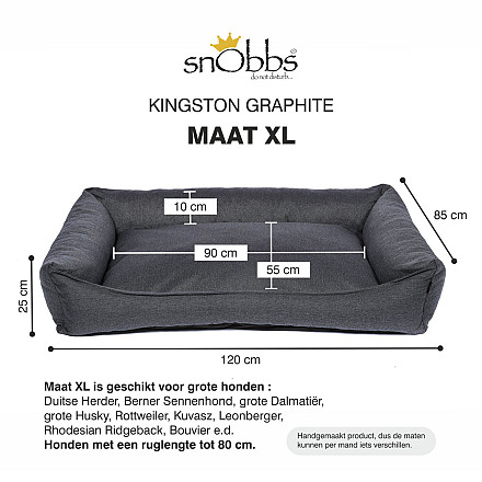 snObbs Orthopedische Hondenmand Kingston Graphite