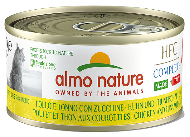 Almo Nature kattenvoer HFC Complete Made in Italy Kip en Tonijn 70 gr